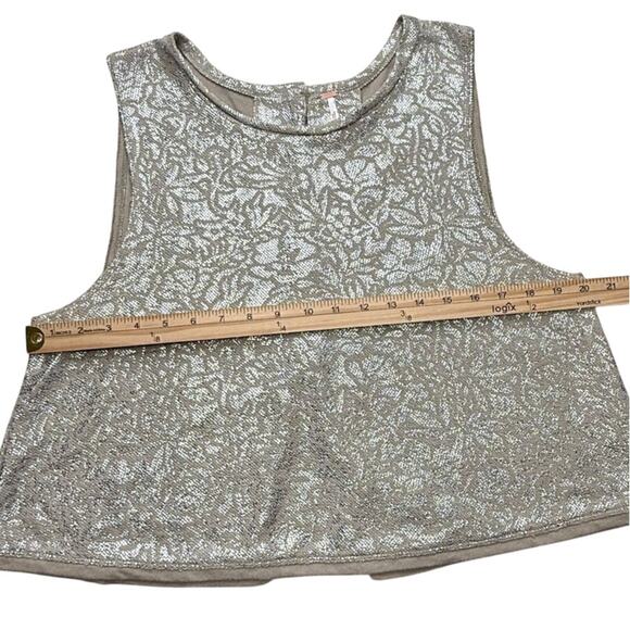 Free People Metallic Floral Cropped Tank Top - Picture 6 of 8